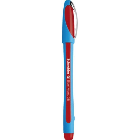 Stylo bille SLIDER MEMO à capuchon,pointe large,corps caoutchouc,encre indélébile Rouge