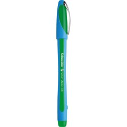 Stylo bille SLIDER MEMO à capuchon,pointe large,corps caoutchouc,encre indélébile Verte
