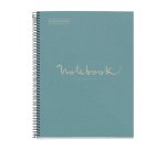 Notebook Eco Emotions, Carton recyclé, A4, quadrillage 5x5 mm, 80 feuilles de 1 couleur, Miquelrius, Bleu.
