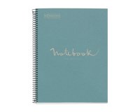 Notebook Eco Emotions, Carton recyclé, A4, quadrillage 5x5 mm, 80 feuilles de 1 couleur, Miquelrius, Bleu.
