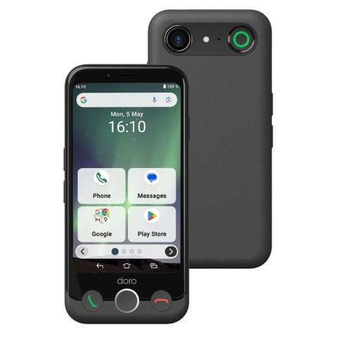 Doro Aurora A10 11,4 cm (4.5") Double SIM Android 14 4G USB Type-C 4 Go 64 Go 3000 mAh Noir