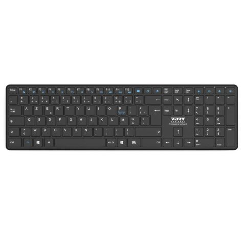 Port Designs 900903-R-UK clavier Maison Bluetooth QWERTY Anglais britannique Noir