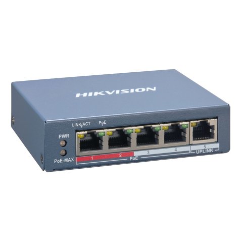 Hikvision DS-3E1105P-EI network switch Managed Fast Ethernet (10/100) Power over Ethernet (PoE) Blue
