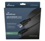MediaRange MRCS241 USB-kabel USB 3.2 Gen 1 (3.1 Gen 1) 5 m USB A 5 Gbit/s Zwart