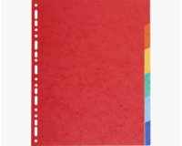 Intercalaires carte 220g 6 positions - A4 maxi - Couleurs assorties