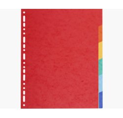 Intercalaires carte 220g 6 positions - A4 maxi - Couleurs assorties