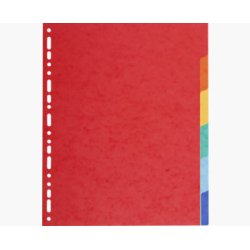 Intercalaires carte 220g 6 positions - A4 maxi - Couleurs assorties
