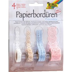 Bordure en papier autocollant folia country longueur 1m 4 rouleaux