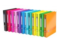 Classeur 4 anneaux cartonné Elba School Life A4 maxi - Dos 4 cm couleurs assorties aléatoires
