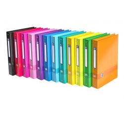 Classeur 4 anneaux cartonné Elba School Life A4 maxi - Dos 4 cm couleurs assorties aléatoires