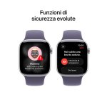 Apple Watch Series 11 GPS 42mm Cassa Alluminio Argento con Sport Band Viola Nebbia - S/M