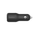 Belkin CCB005btBK Ordinateur portable, Smartphone, Tablette Noir Allume-cigare Charge rapide Intérieure