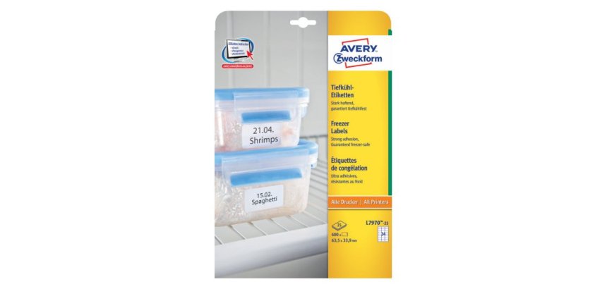 Avery L7970-25 etichetta autoadesiva Rettangolo con angoli arrotondati Bianco 600 pz