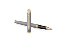 Roller waterman hemisphere metallic capuchon clip pointe fine encre noire coloris gris pierre coffret cadeau