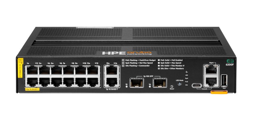 HPE Aruba Networking CX 6200F 12G Class4 PoE 2G/2SFP+ 139W Switch