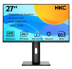 MCL Moniteur 27" IPS UHD, HDMI + DP + Audio + Type C + USB 3.2 + SPK