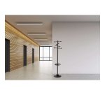 MAUL coat rack Saphir, metal, height 171 cm, 8 hooks with umbrella holder, black RAL9004