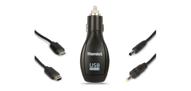 Hamlet Universal Kit alimentatore per auto per smartphone e tablet 4 in 1 con 4 connettori