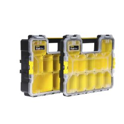 Stanley 1-97-518 Cassetta degli attrezzi Scatola per minuteria Plastica Nero, Trasparente, Giallo