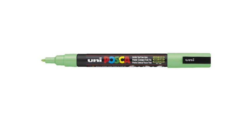 Marqueur posca pc3m gouache encre inodore toutes surfaces pointe fine conique couleur opaque couvrante vert clair