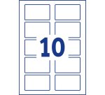 Avery L4785-20 etichetta autoadesiva Rettangolo con angoli arrotondati Rimovibile Bianco 200 pz