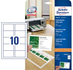 Avery C32011-25 non-adhesive label 250 pc(s) White Rectangle
