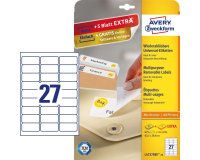 Avery L4737REV-25 etichetta autoadesiva Rettangolo con angoli arrotondati Rimovibile Bianco 810 pz