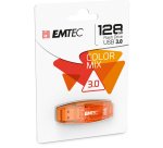 Cle usb emtec 2.0 serie runners c410 color mix 128gb  capuchon coloris orange       transparent
