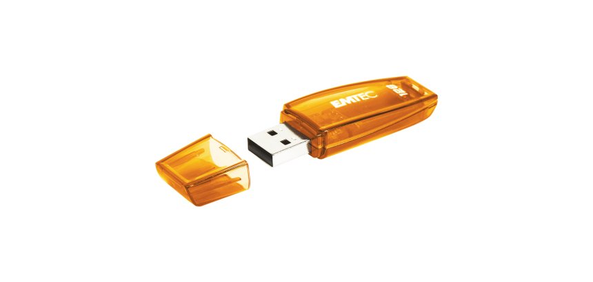 Cle usb emtec 2.0 serie runners c410 color mix 128gb  capuchon coloris orange       transparent