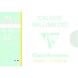 Papier Calque pochette 12F A4 70/75g millimétré