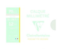 Papier Calque pochette 12F A4 70/75g millimétré