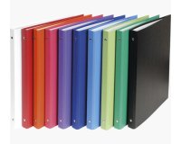 Classeur rembordé polypropylène 4 anneaux 15mm - A4 - Couleurs assorties