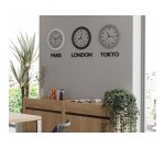 Horloge murale Hornew sielncieuse mouvement quartz à pile 1AA non fournie - D30 cm, P4,08 cm Blanc