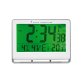 Horloge murale LCD multifonction radio-pilotée livrée 2 piles AAA fournies en ABS L20 x H15 cm Blanc