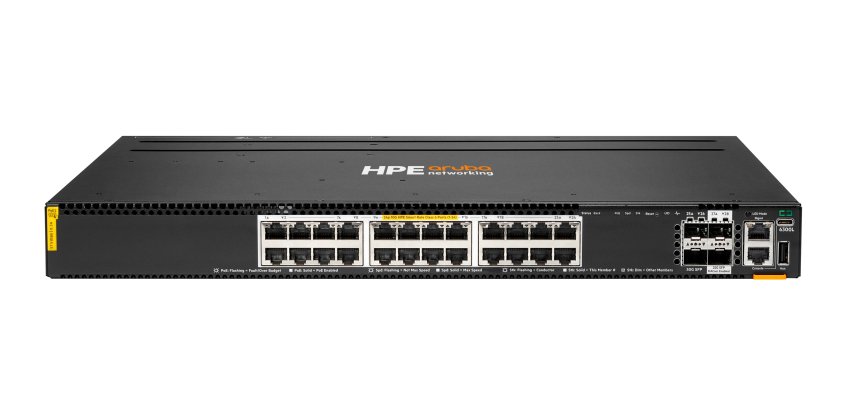 HPE Aruba Networking Networking CX6300L 24p Smart Rate 1G/2.5G/5G/10G CL6 2p SFP56 50G 2p SFP28 25G L2 Switch