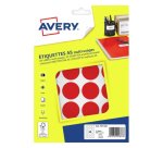 Etiquette avery multi-usages diam. 30 mm impression laser  / jet d'encre / copieur       coloris rouge 240 unites