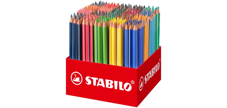 Feutre coloriage stabilo powermaxi schoolpack encre lavable pointe moyenne bloquee colorisassortis carton 240 unites
