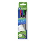 Feutre staedtler triplus fineliner 334 r pointe extra  fine 0,3mm ergonomique        coloris assortis etui 4 unites