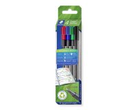 Feutre staedtler triplus fineliner 334 r pointe extra  fine 0,3mm ergonomique        coloris assortis etui 4 unites