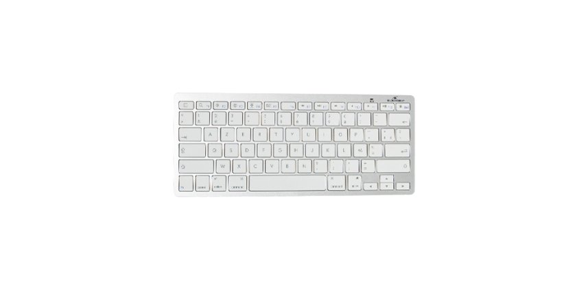 Bluestork BS-KB-MICRO/BT/SP teclado Hogar Bluetooth QWERTY Español Plata, Blanco
