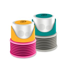 513 - Taille-crayon plastique 2 usages avec réservoir couleurs assorties
