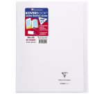 Cahier piqué Koverbook 24x32cm 48 pages grands carreaux couverture polypropylène transparent - Assortis
