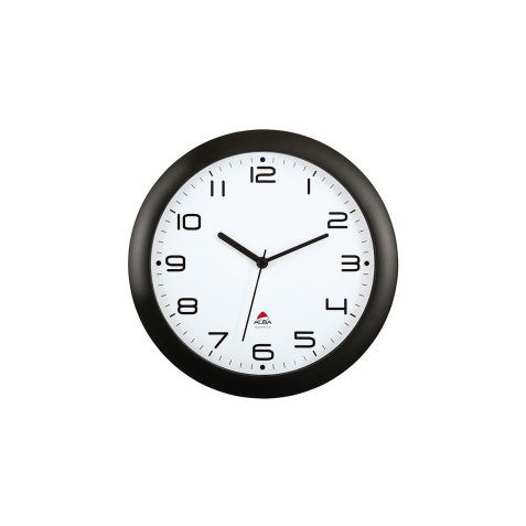 Horloge murale Hornew silencieuse Noire, pile AA non fournie - Diamètre 30 cm
