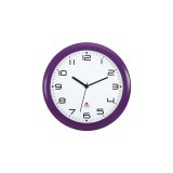 Horloge murale Hornew silencieuse Prune, pile AA non fournie - Diamètre 30 cm
