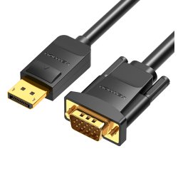 Vention Cable Conversor HBLBH/ Displayport Macho - VGA Macho/ 2m/ Negro