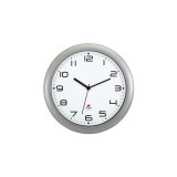 Horloge murale Hornew silencieuse métal Gris, pile AA non fournie - Diamètre 30 cm