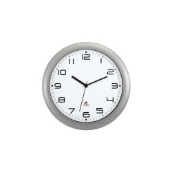 Horloge murale Hornew silencieuse métal Gris, pile AA non fournie - Diamètre 30 cm