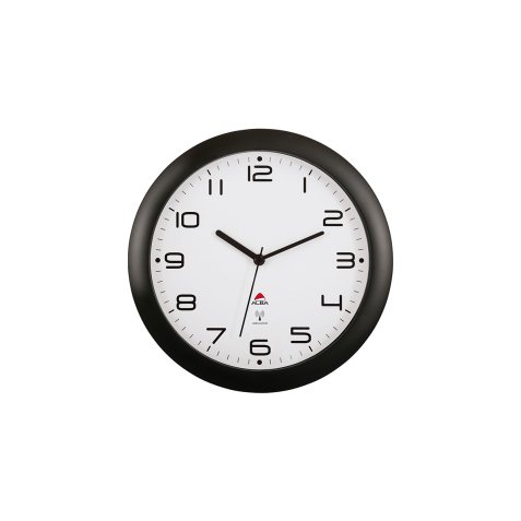 Horloge alba murale radio pilotee diam. 30cm coloris    noir fond blanc