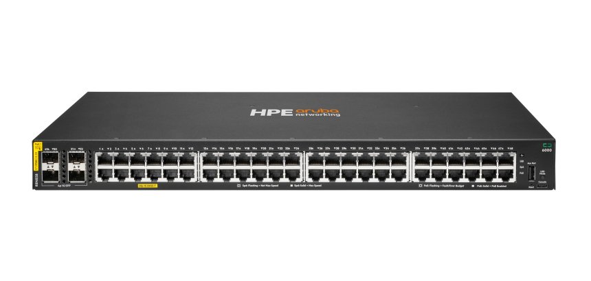 HPE Aruba Networking CX 6000 48p 10M/100M/1G Class4 PoE 4p SFP 1G 370W Switch