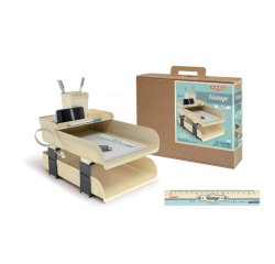 Set scrivania Vintage Milk - 5 accessori - avorio - Arda